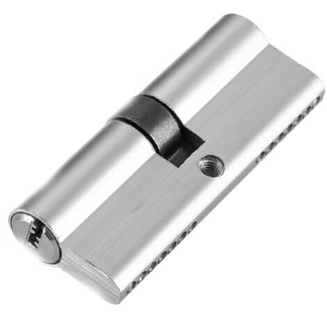 SHINING HOUSE Aluminiumschale [2-Kopf-Löffel mit Zinkkern und Kupfereinsatz], kleine 70er-Doppelöffnung aus silbernem Messing (6,7  2,8 cm), plus harte Stifte, diebstahlsicheres Schlüsselloch, satinie