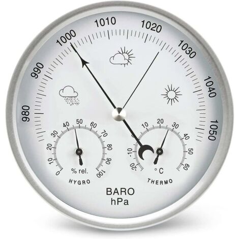 SHINING HOUSE Analoge Zifferblatt-Barometer-Wetterstation mit Thermometer, Hygrometer, Luftdruckmessungen, einfach und leicht abzulesen.