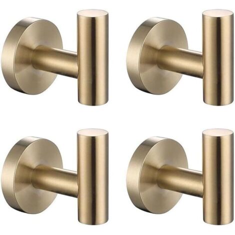 SHINING HOUSE Badezimmer-Handtuchhaken, SUS 304 Edelstahl-Bademantelhaken, Tür-Handtuch-Bademantelhaken (4 Gold)