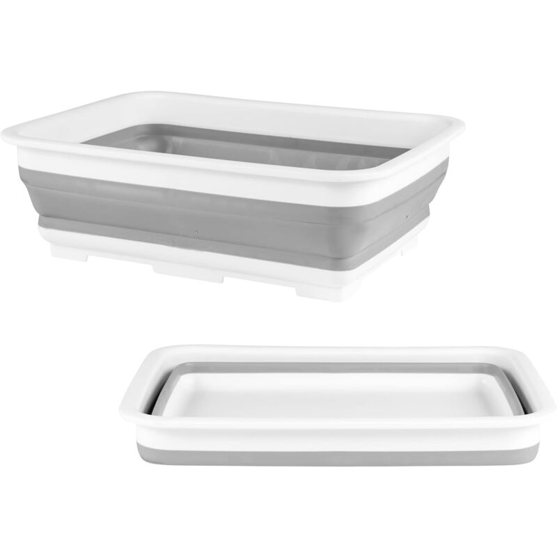 Bassine Pliable - Bassine Retractable en Plastique, bol à vaisselle, portable, laver les légumes, la vaisselle, Cuvette Rectangulaire pour Ménage et