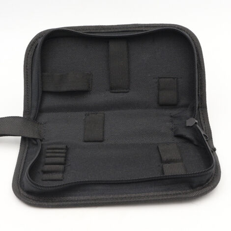 SHINING HOUSE Bolsa de almacenamiento de herramientas de tela Oxford resistente al agua y resistente, kit de reparación de relojes para electricistas, carpinteros y mecánicos, con cremallera, bolsillo