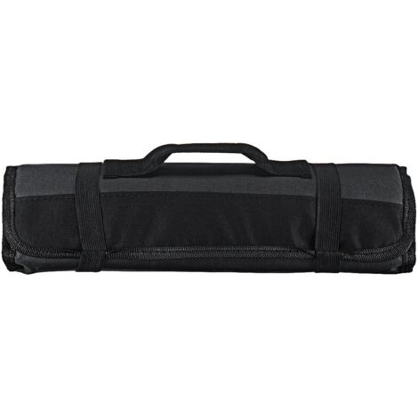 SHINING HOUSE Bolsa organizadora enrollable para herramientas, bolsa enrollable para herramientas con múltiples bolsillos, bolsa portátil con ruedas para herramientas (negra)