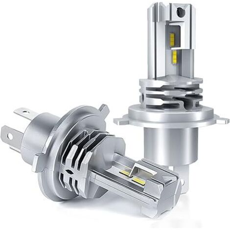 SHINING HOUSE Bombilla LED H4, 6500 K, blanca, para kit de bombillas de conversión de luces altas y bajas para faros delanteros de coche de 12 V a 24 V. (2 unidades, 9 cm x 9,5 cm x 5,5 cm)