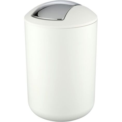 SHINING HOUSE Bote de basura para baño, bote de basura pequeño para baño, tapa abatible, capacidad de 6,5 l, plástico irrompible,