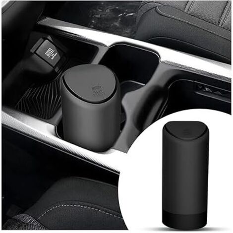 SHINING HOUSE Bote de basura para coche con tapa de silicona, bote de basura pequeño para coche con tapa, bote de basura de silicona lavable para coche con tapa, mini botes de basura a prueba de fugas