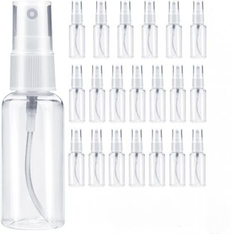SHINING HOUSE Botella de spray vacía de 30 ml, 20 unidades, para perfume, para viaje, rellenable, de plástico, transparente