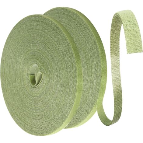 SHINING HOUSE Bridas para plantas de jardín de 50 m, 10 mm, cinta de fijación reutilizable, resistente a la intemperie, con cierre de velcro para plantas (rollo de 25 m)
