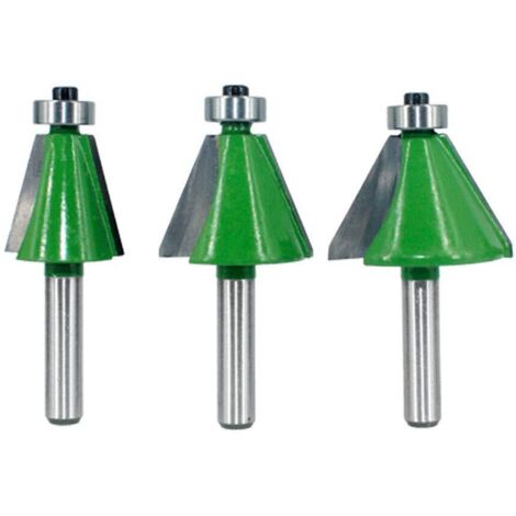 SHINING HOUSE Brocas para biselado de ángulo de 8 mm, 2 brocas para biselado de 15°/22,5°/45°, para carpintería, 70 cm, color verde
