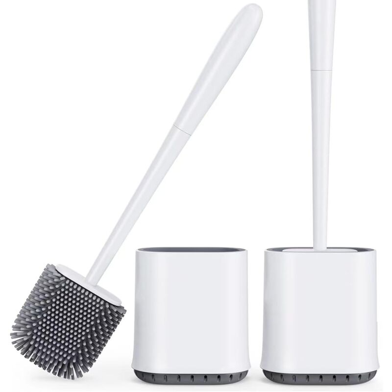 Shining House - Brosse Toilettes WC,Balai wc vec Séchage Rapide Support Ventilé,Balayette wc vec Poils Silicone pour Un Nettoyage en