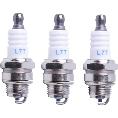 SHINING HOUSE Bujía L7T para motosierra, cortacésped, motor pequeño, piezas de repuesto compatibles con Hus-qvarna Rep NGK BPMR7A 4626 equivalente a RCJ6Y Champion Bosch WSR6F, paquete de 3