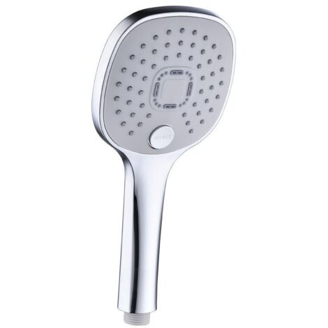 SHINING HOUSE Cabezal de ducha, rociador de ducha, ducha de mano, antical, plata, 3 velocidades, ajuste libre