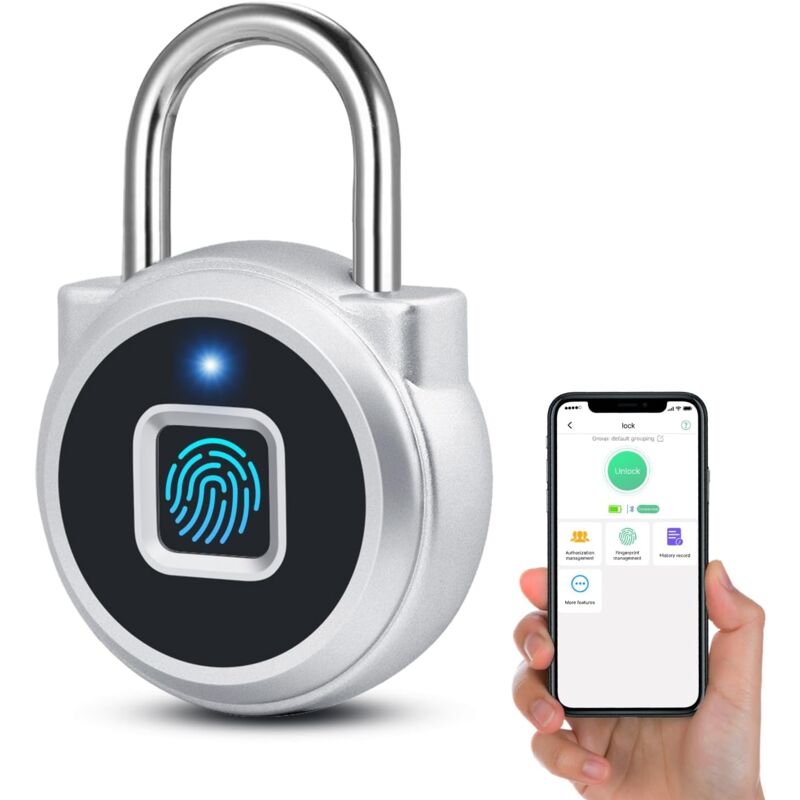 Cadenas à Empreintes Digitales, Cadenas à Combinaison, Déverrouillage D'empreintes Digitales et app, IPX65 étanche - Shining House