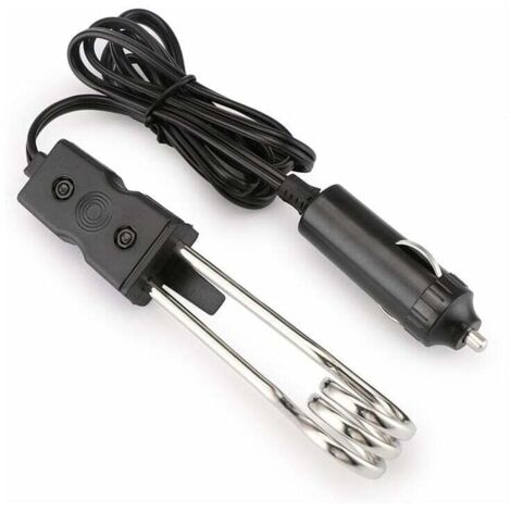 SHINING HOUSE Calentador de agua para automóvil, calentador de agua para automóvil de 12 V, calentador de agua para café líquido de inmersión eléctrico automático, color negro