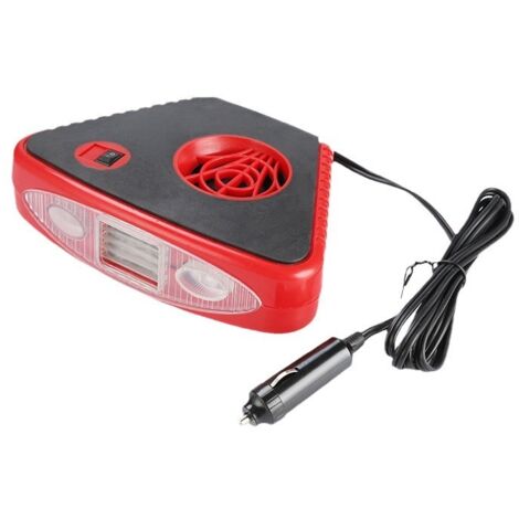 SHINING HOUSE Calentador de coche, ventilador de calefacción eléctrico, descongelador de parabrisas de coche con mango plegable con linterna LED