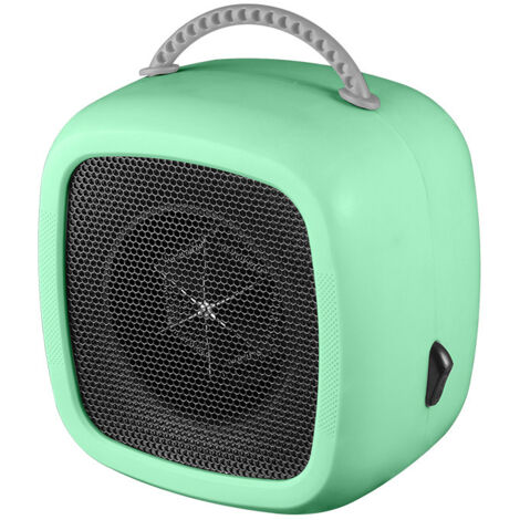 SHINING HOUSE Calentador eficiente de 600 W para dormitorio con ventilador silencioso, calentamiento rápido para uso en interiores, oficina, dormitorio (14 x 14 x 10 cm, verde)