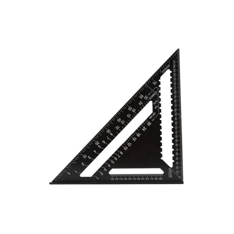 Shining House - Carré de triangle de 12 pouces Carré de vitesse métrique Carré de travail du bois Carré de travail du bois en aluminium en aluminium