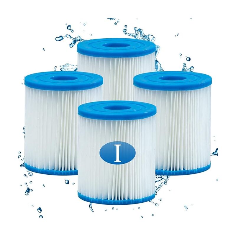 Cartouches filtrantes pour Bestway type i piscine, taille 1 filtre de piscine pour Bestway, Lot de 4 - Shining House