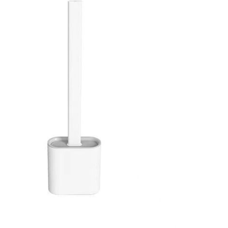 SHINING HOUSE Cepillo de baño de silicona con placa: cepillo de baño para pared o suelo, para baño y aseo, color blanco, 36,5 x 4,3 x 9,8 cm
