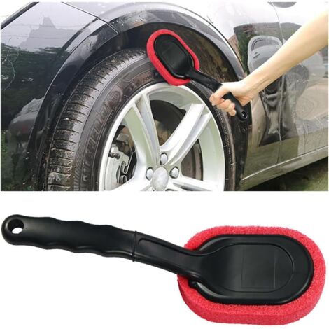 SHINING HOUSE Cepillo para lustrar neumáticos, cepillo para neumáticos de automóvil con mango largo, aplicador de brillo, cepillo de esponja aplicador de lustrar neumáticos con absorción de agua unive