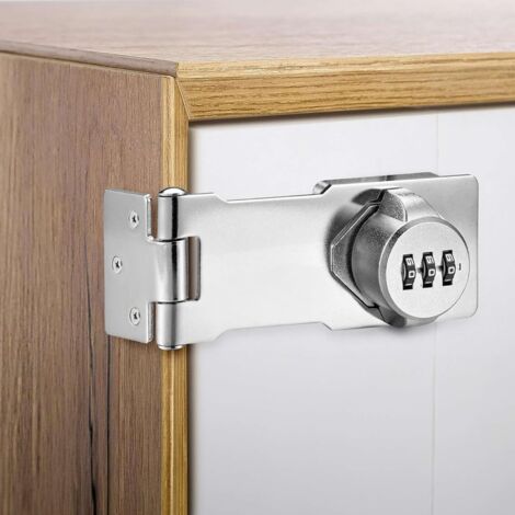 SHINING HOUSE Cerradura de puerta con candado de combinación de 3 dígitos Cerradura de puerta de gabinete de metal con tornillos para puertas de gabinetes pequeños, puertas de granero, garaje al aire