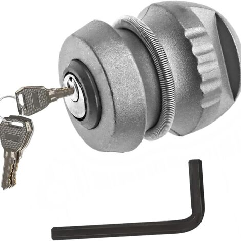 SHINING HOUSE Cerradura de remolque para enganches de remolque comunes: cerradura de aleación de zinc para caravana con 2 llaves, cerradura de bola resistente, cerradura de seguridad para enganches, c