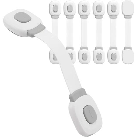 SHINING HOUSE Cerradura de seguridad para puerta de bebé, 6 piezas, cerradura para cajón, pestillos de armario y frigorífico, protección de armario de seguridad para bebé, hogar, 19,2 x 4 cm