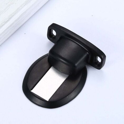 SHINING HOUSE Cierre magnético resistente para puerta, abrazadera de metal resistente con tornillo de suelo oculto, 2 piezas, color negro