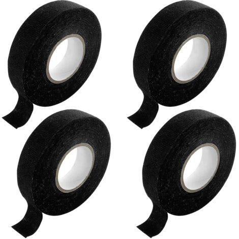 SHINING HOUSE Cinta adhesiva negra para cables, 19 mm x 15 m, cinta adhesiva aislante, cinta autoadhesiva para arneses de cableado, para arneses de cables domésticos, de automóviles y motocicletas