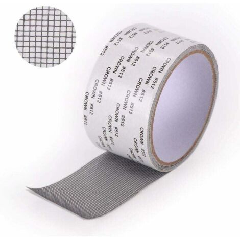 SHINING HOUSE Cinta de reparación de mosquiteros - Parche de reparación de mosquiteros Kit de reparación de mosquiteros de ventanas Reparación adhesiva de mosquiteros 5 x 2 m (gris)
