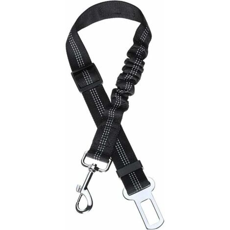 SHINING HOUSE Cinturón de seguridad para perros Cinturón de seguridad para perros con sistema de absorción de impactos y arnés con mosquetón ajustable resistente para perros y gatos, color negro