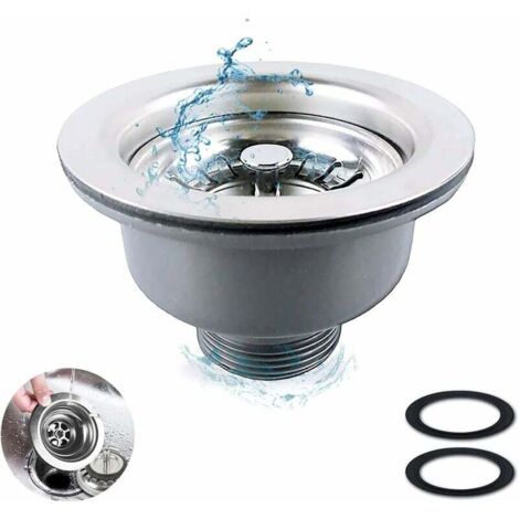 SHINING HOUSE Colador de fregadero de cocina de acero inoxidable, tapón para fregadero de cocina, accesorio para fregadero (114 mm)