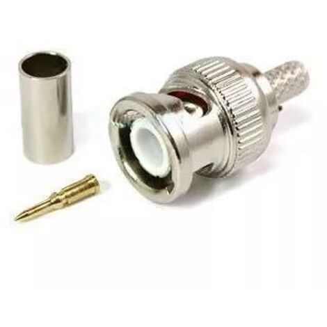 SHINING HOUSE Conector de crimpado macho BNC de 30 piezas para sistema de CCTV, conector acoplador hembra BNC Rg59