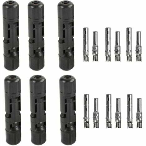 SHINING HOUSE Conector solar 6 pares Conector de panel solar Conector de cable fotovoltaico Conector solar MC4 macho/hembra para panel solar fotovoltaico