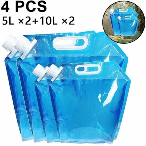 SHINING HOUSE Contenedor de agua plegable, portador de agua de plástico libre de BPA, 4 piezas