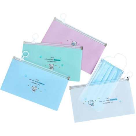 SHINING HOUSE Contenedor de mascarilla de tela, 8 piezas, estuche de almacenamiento de plástico reutilizable, organizador de cubrebocas de plástico, bolsa protectora portátil para almacenamiento, 22 x