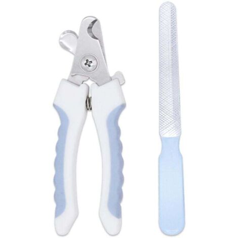 SHINING HOUSE Cortaúñas para perros y gatos, cortaúñas para perros, con cierre de seguridad y lima de uñas, adecuado para gatos y perros (azul) -11 x 4 cm