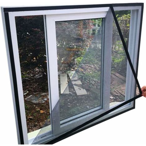SHINING HOUSE Cortina mosquitera para ventana de 1,2 x 1,5 m, antimosquitos, autoadhesiva, para hacer mosquiteras