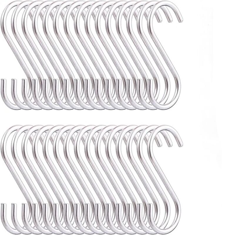 Shining House - Crochets en s pour suspendre 30 paquets, crochet en acier inoxydable robuste, pour la cuisine, extérieur, jardin, crochet, pour