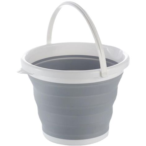 SHINING HOUSE Cubo plegable de 5 litros con tapa  Cubo retráctil de silicona y plástico de 5 litros para acampar, pescar, hogar, etc.