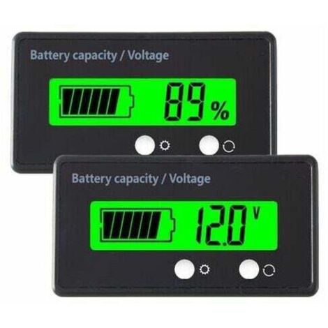 SHINING HOUSE DC 12V Batteriemessgerät, Batteriekapazitätsspannung, Batteriemonitore, Blei-Säure- und Lithium-Ionen-Batterietester (grünes Licht) – Spannungsprüfer und Detektor