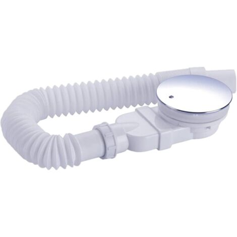 SHINING HOUSE Desagüe de ducha extraplano de 90 mm para plato de ducha, sifón con sistema antiolor, filtro para cabello, manguera flexible, tapa cromada