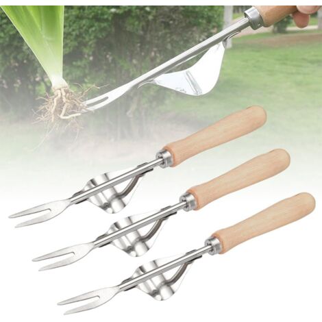 SHINING HOUSE Desmalezadora manual, 2024, herramienta de desmalezado manual, gubia de desmalezado de acero, extractor de dientes de león para jardinería, pala de acero inoxidable con mango de madera, 
