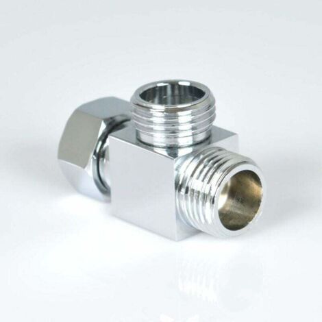 SHINING HOUSE Desviador de brazo de ducha de 3 vías de latón en T para conector de manguera Estándar – Repuesto para sistema de ducha de mano G1/2 pulgada Divisor de control de flujo de ducha Junta en