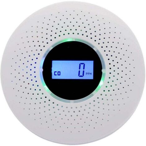 SHINING HOUSE Detector de humo y monóxido de carbono con pantalla LCD y botón de prueba con 10 años de duración