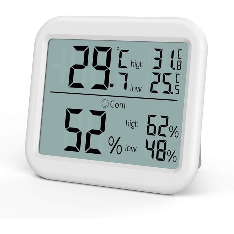 Digital Thermometer and Hygrometer, Large Internal lcd Thermometer, Temperature and Humidity Meter with min/max Recording, ℃/℉ Switch, Comfort