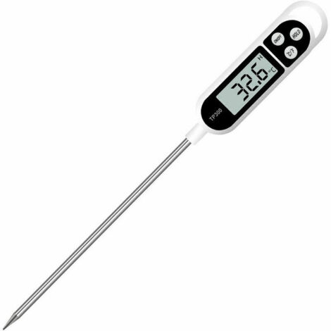 SHINING HOUSE Digitales Küchenthermometer, Haushaltsthermometer, Ofenthermometer, Kochthermometer, lange Sonde, korrosionsbeständig, °C/°F umschaltbar, für Küche, Grill/Grill