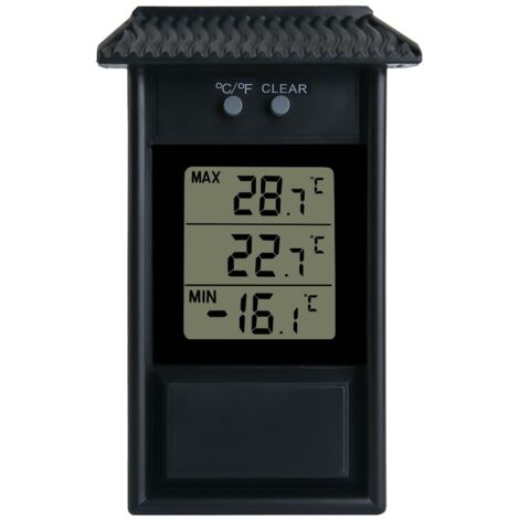 SHINING HOUSE Digitales Minimum und Maximum – Überwachen Sie maximale und minimale Temperaturen mit diesem praktischen, einfach an der Wand zu montierenden Gewächshausthermometer für den Innen- und Au