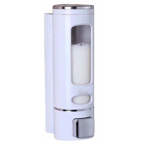 SHINING HOUSE Dispensadores de jabón de pared, dispensador de jabón manual para jabón líquido, gel de ducha, champú - 400 ml y blanco - betterlife