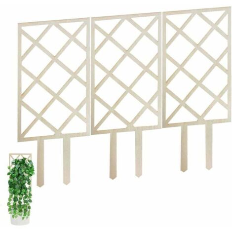 SHINING HOUSE Enrejado de madera para jardín, estacas para plantas, enrejado de soporte para plantas, enrejado para plantas trepadoras para exterior e interior (paquete de 3)