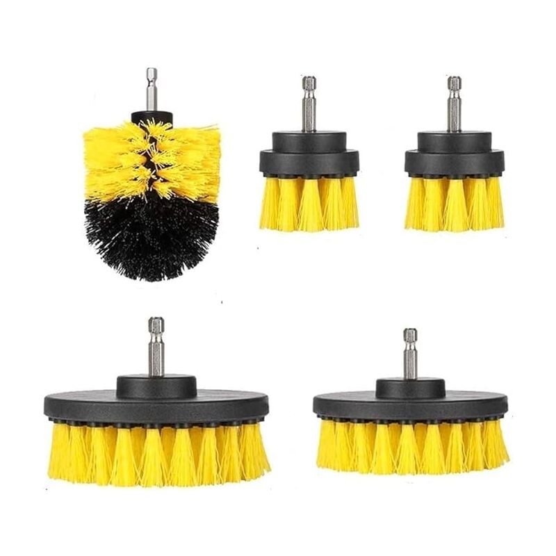 Shining House - Ensemble de 5 brosses de forage, kit de nettoyage d'outils de brosse de forage, brosse de forage pour les surfaces de salle de bain,